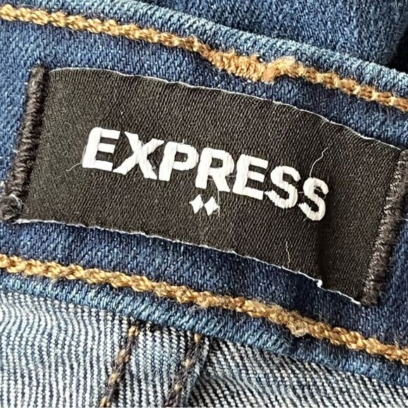 Express Jeans Size 14 Cropped Wide Leg High Rise Jeans with Button Fly - Picture 7 of 9